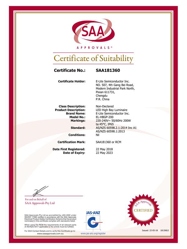 SAAC Certificate